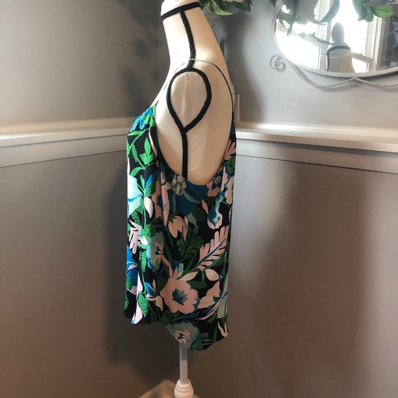 Loft Navy Large Floral Print Strappy Blouse - Picture 4 of 6